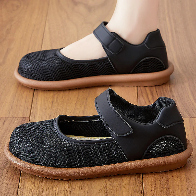 Damen Komfortable Ballerinas mit elastischem Klettverschluss Heidi Mode - Image 8