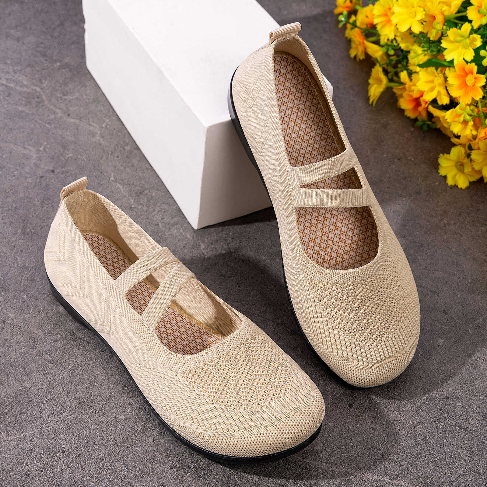 Damen Komfortable Ballerinas mit elastischen Riemen Heidi Mode - Image 2