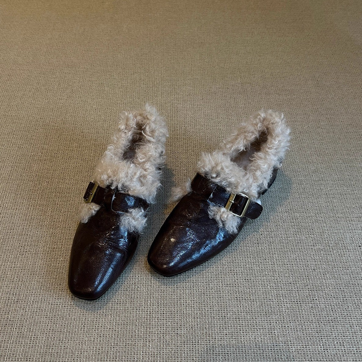 Damen Komfortable Ballerinas mit kuscheligem Innenfutter und modischem Schnallenakzent Heidi Mode - Image 2