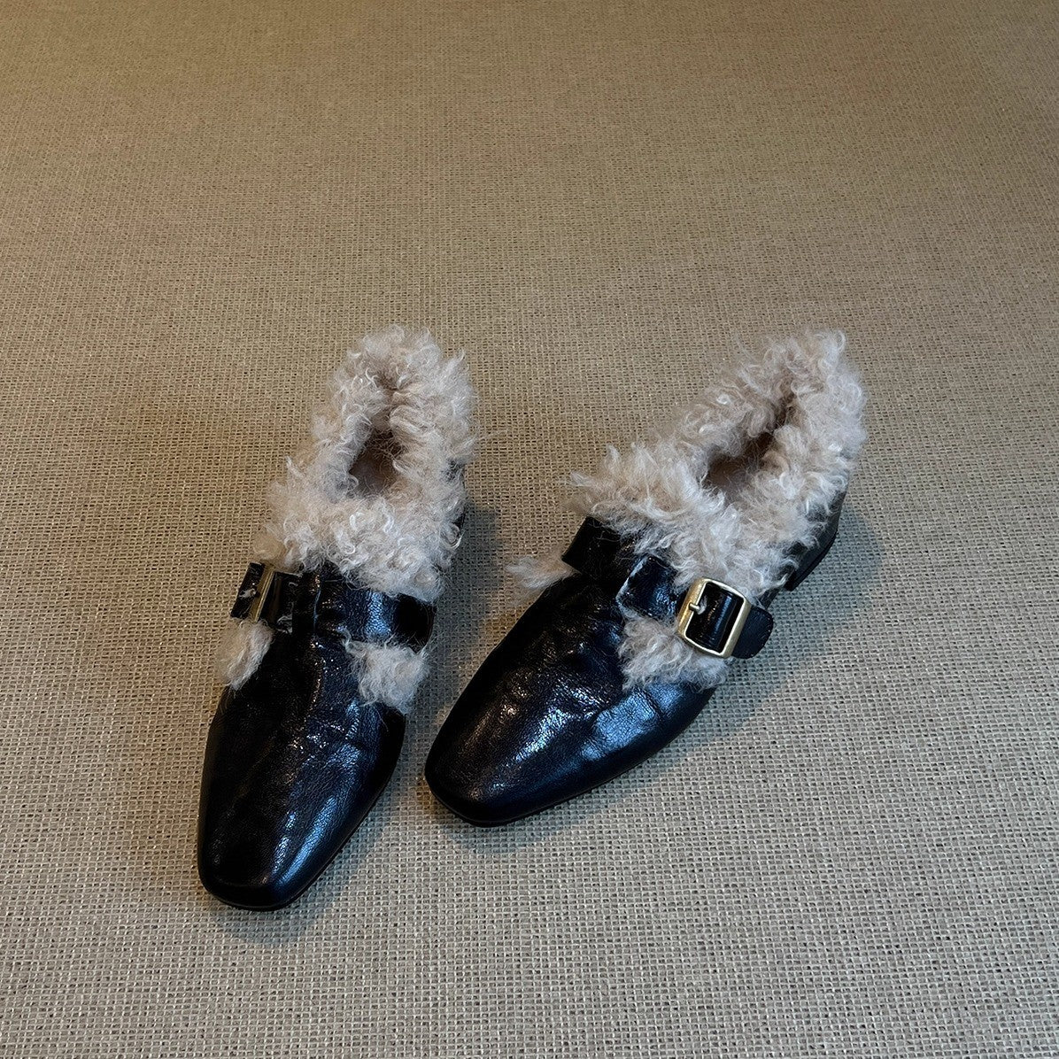 Damen Komfortable Ballerinas mit kuscheligem Innenfutter und modischem Schnallenakzent Heidi Mode - Image 4