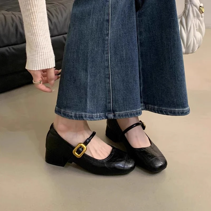 Damen Komfortable Ballerinas mit modischem Riemen und dekorativem Schnallenverschluss Heidi Mode - Image 2