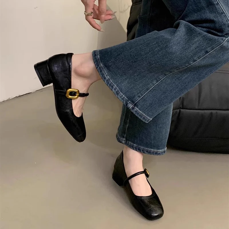 Damen Komfortable Ballerinas mit modischem Riemen und dekorativem Schnallenverschluss Heidi Mode - Image 3