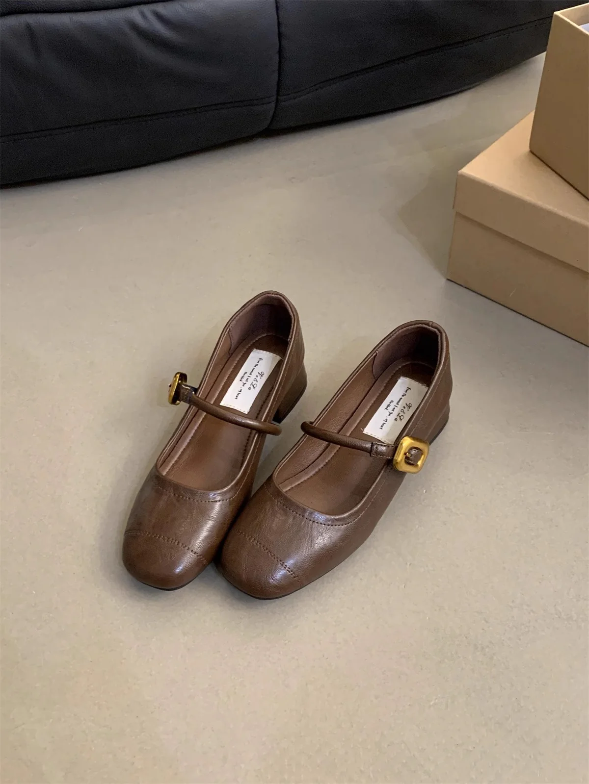 Damen Komfortable Ballerinas mit modischem Riemen und dekorativem Schnallenverschluss Heidi Mode - Image 6