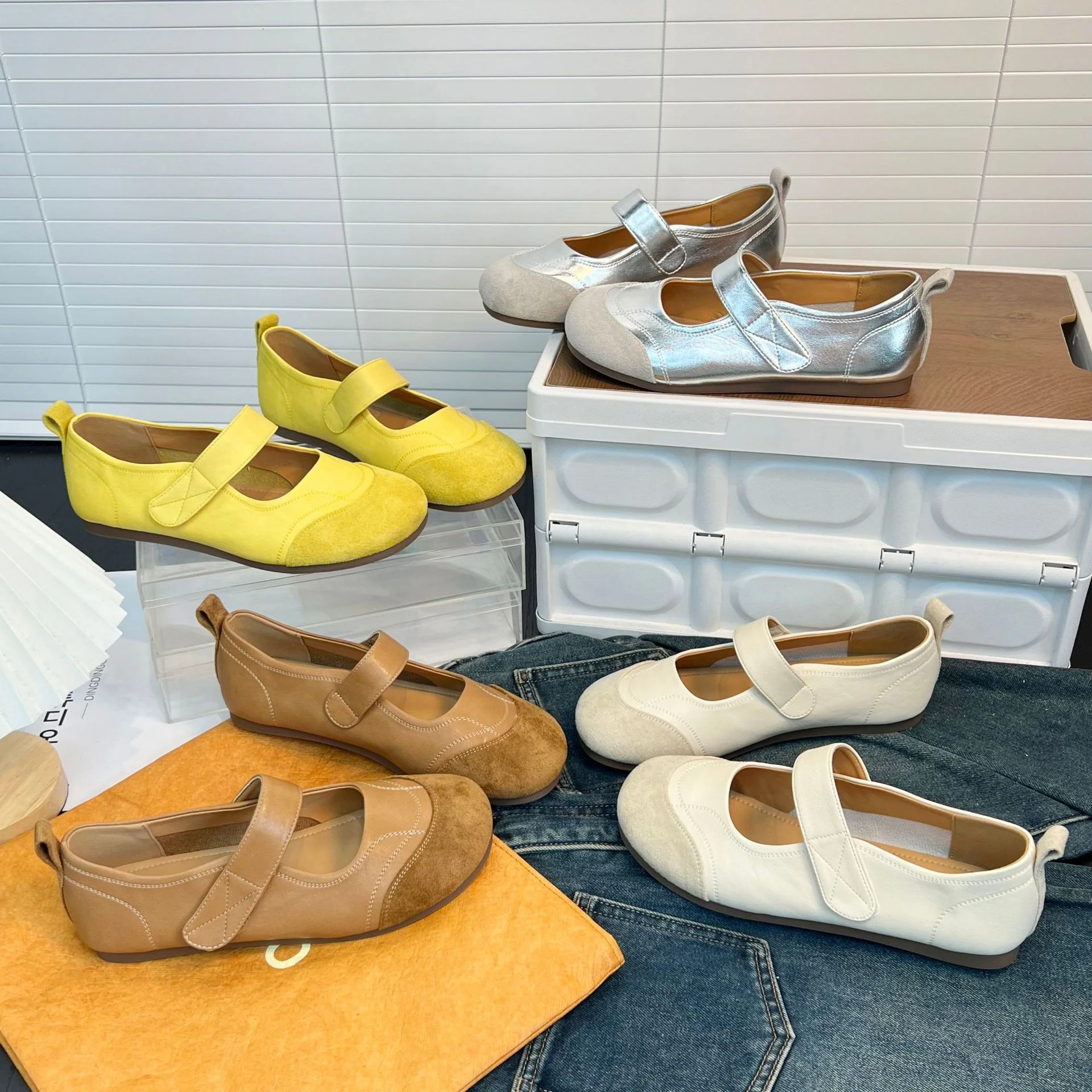 Damen Komfortable Ballerinas mit verstellbarem Riemen und weichem Fußbett Heidi Mode - Image 5