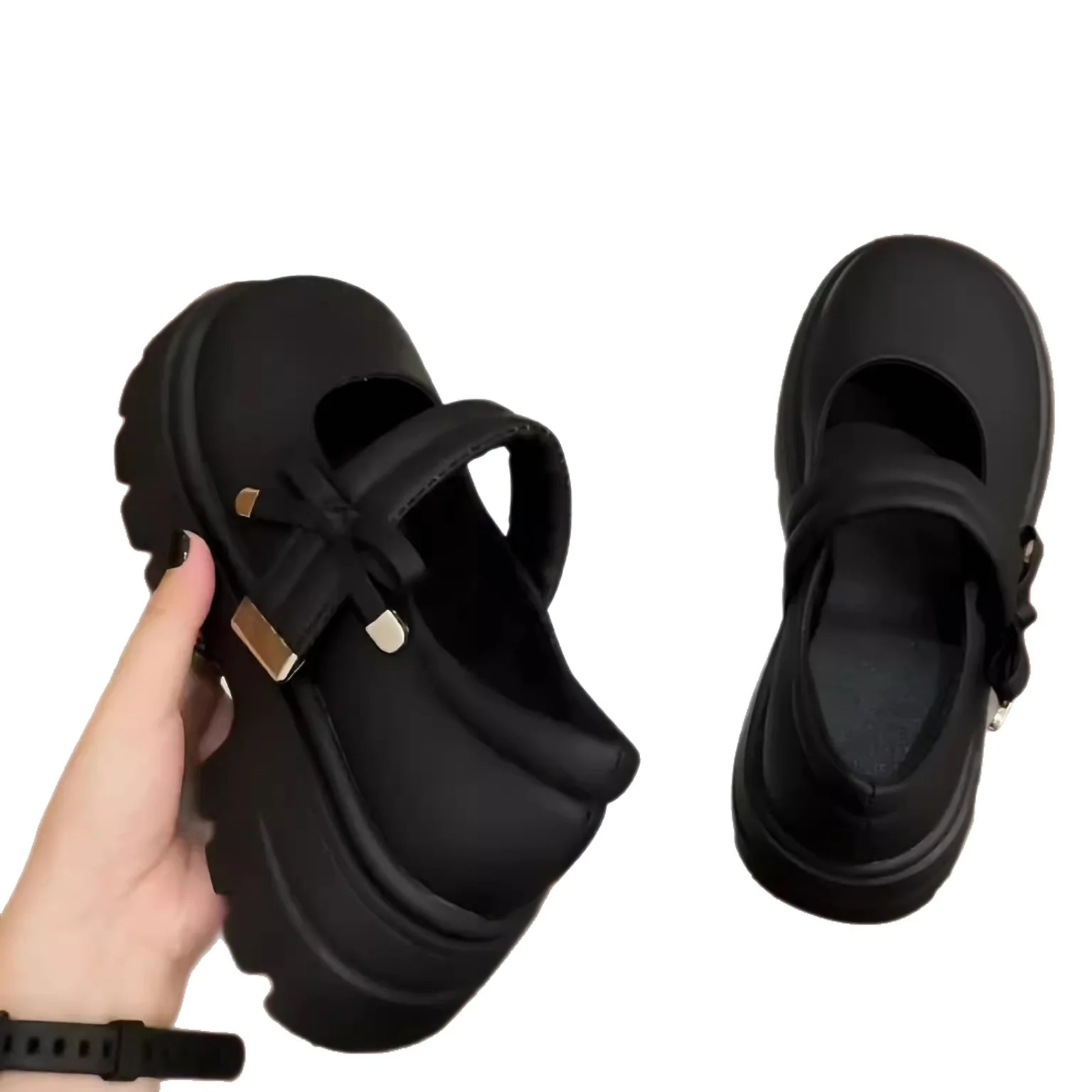 Damen Komfortable Chunky-Pantoletten mit verstellbarem Riemen und rutschfester Sohle Heidi Mode - Image 5