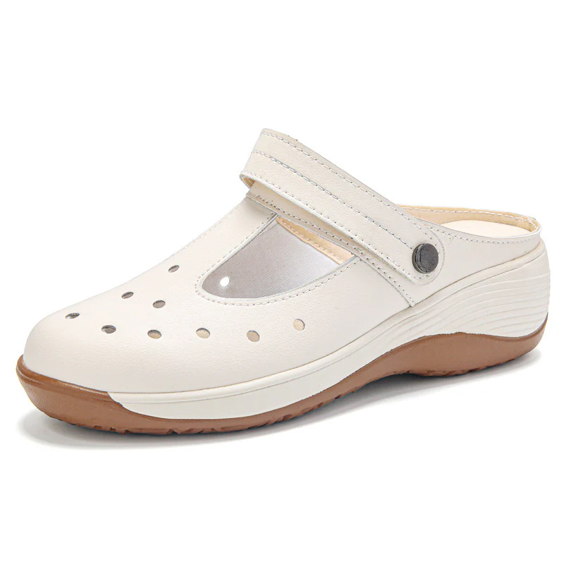 Damen Komfortable Clogs mit atmungsaktiven Ausschnitten und verstellbarem Riemen Heidi Mode - Image 7