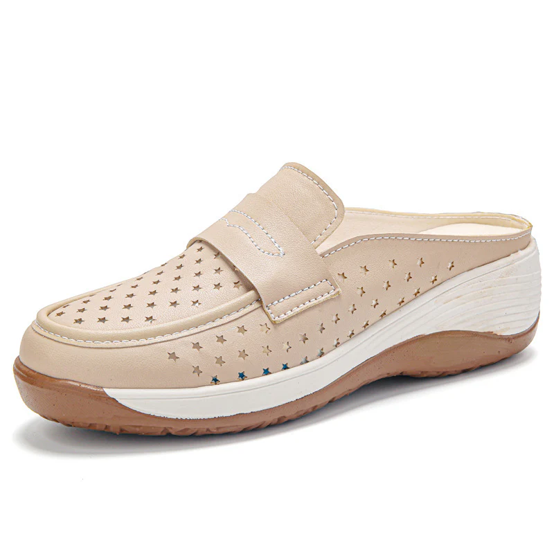 Damen Komfortable Clogs mit atmungsaktiver Lederoberfläche Heidi Mode - Image 7