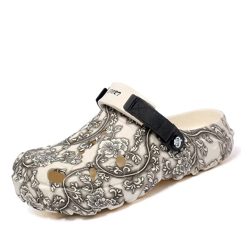 Damen Komfortable Clogs mit verstellbarem Riemen und floralem Design Heidi Mode - Image 3