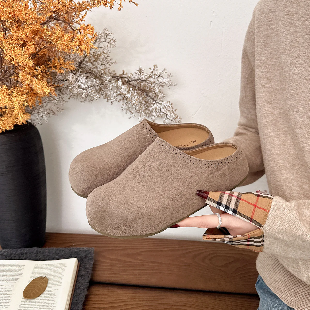 Damen Komfortable Filzclogs mit exquisitem Innenfutter Heidi Mode - Image 2