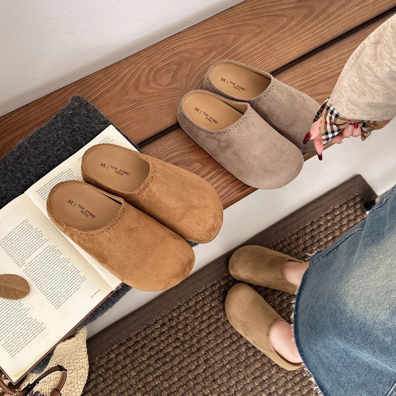 Damen Komfortable Filzclogs mit exquisitem Innenfutter Heidi Mode - Image 4