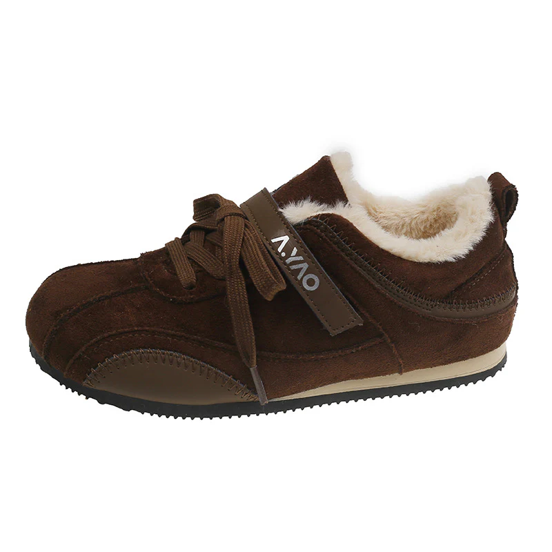 Damen Komfortable Fleece-Sneaker mit verstellbarem Riemen und kuscheligem Innenfutter Heidi Mode - Image 5