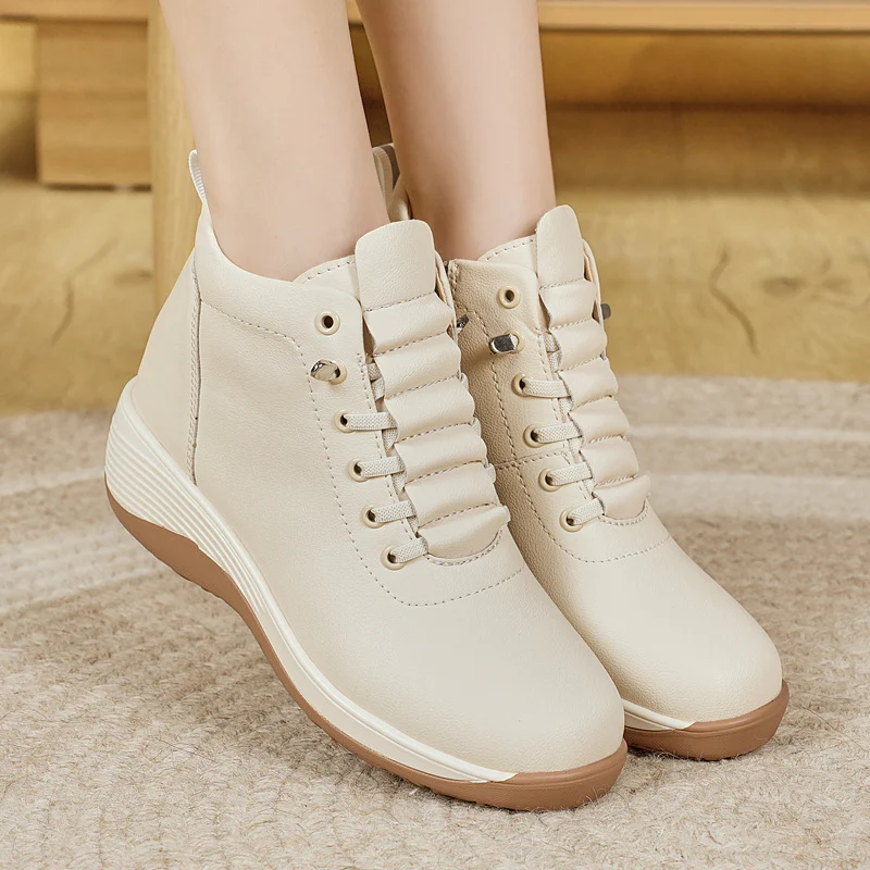 Damen Komfortable High-Top Sneakers mit elastischer Schnürung und dämpfender Sohle Heidi Mode - Image 2
