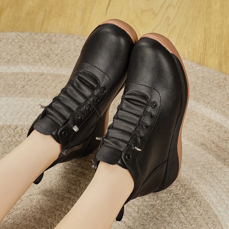 Damen Komfortable High-Top Sneakers mit elastischer Schnürung und dämpfender Sohle Heidi Mode - Image 3