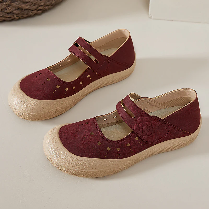 Damen Komfortable Klettschuhe mit Blütenverzierung Heidi Mode - Image 3