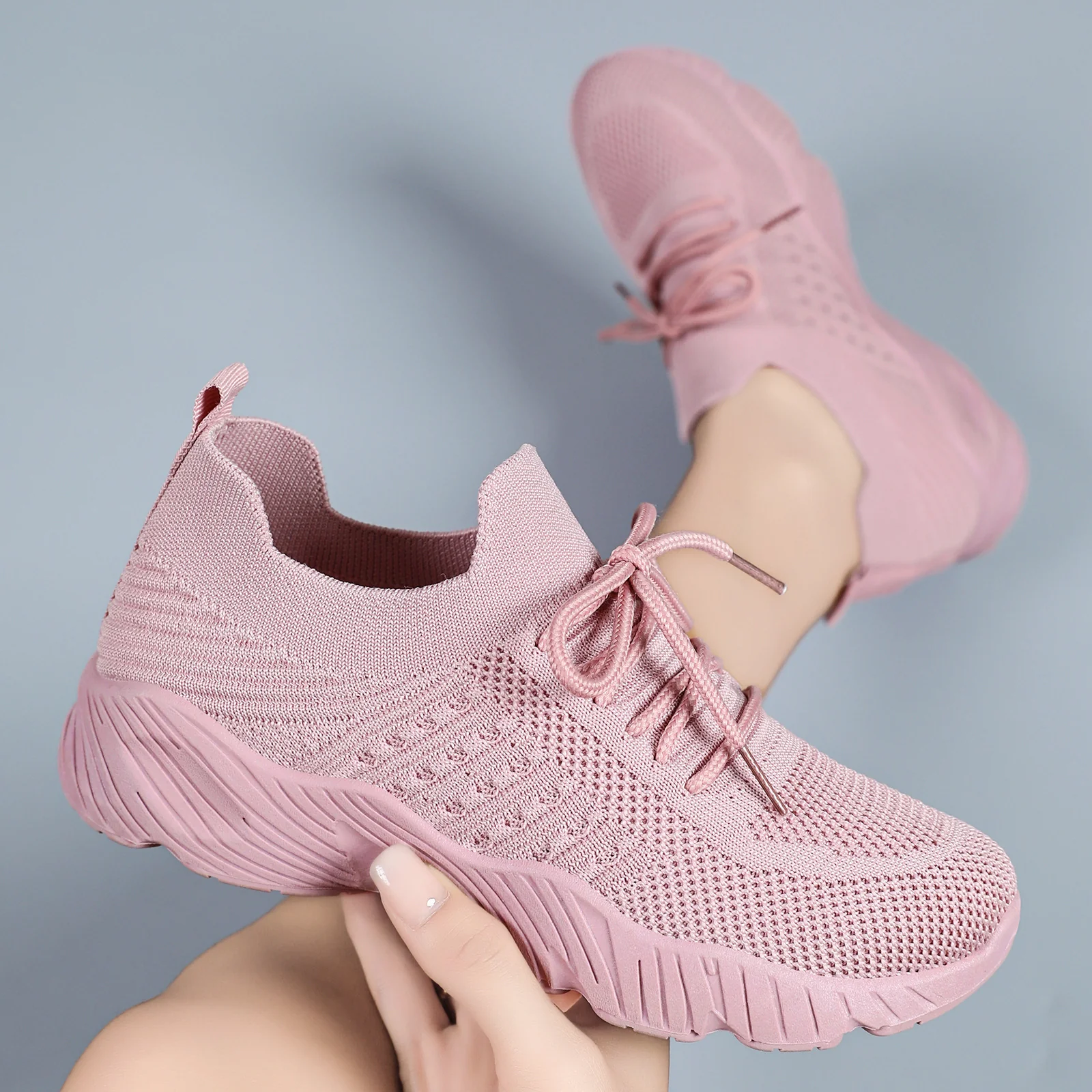 Damen Komfortable Leichtgewicht Sneakers mit atmungsaktivem Strickdesign Heidi Mode - Image 2