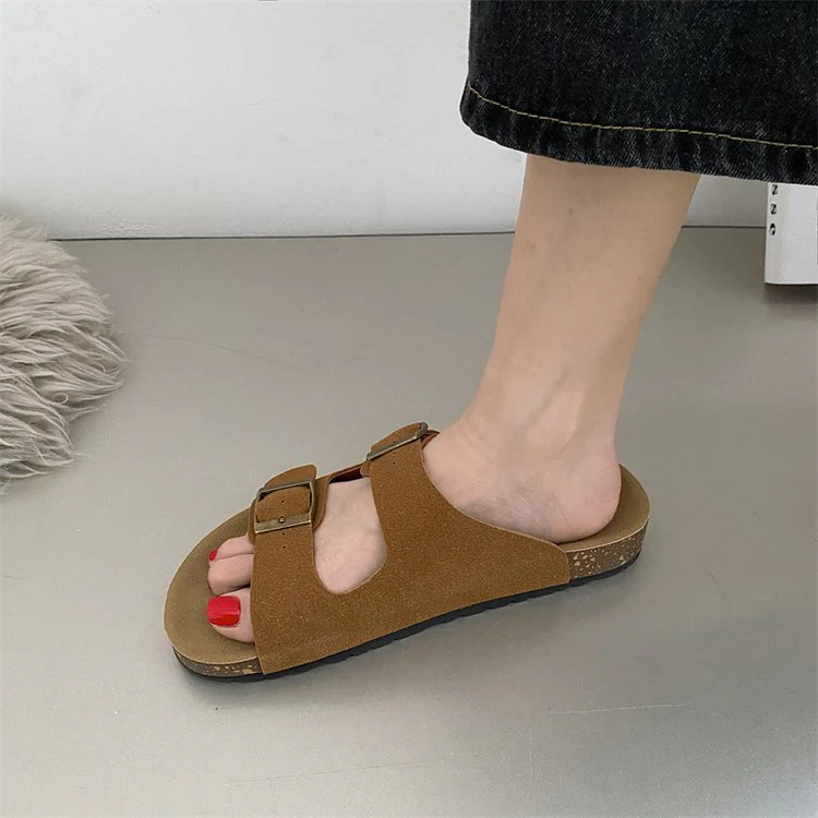 Damen Komfortable Pantoletten mit verstellbaren Doppelschnallen Heidi Mode - Image 7