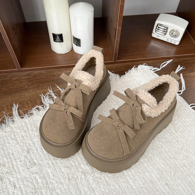 Damen Komfortable Plateau-Schuhe mit weichem Lammfell-Design Heidi Mode - Image 3