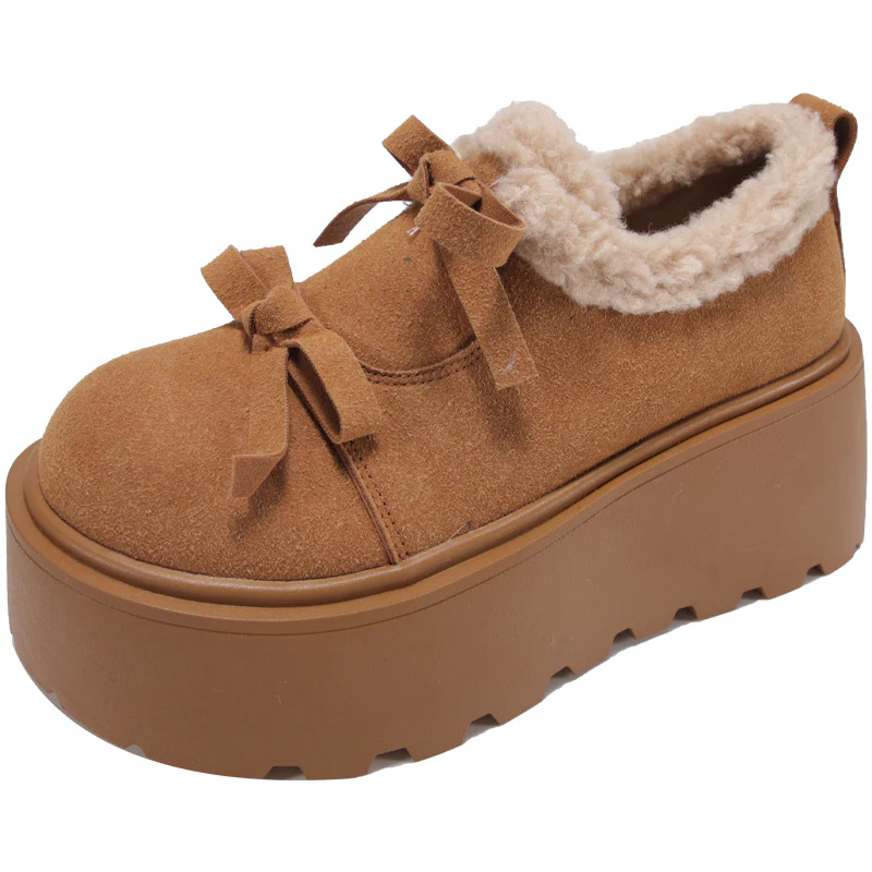 Damen Komfortable Plateau-Schuhe mit weichem Lammfell-Design Heidi Mode - Image 7