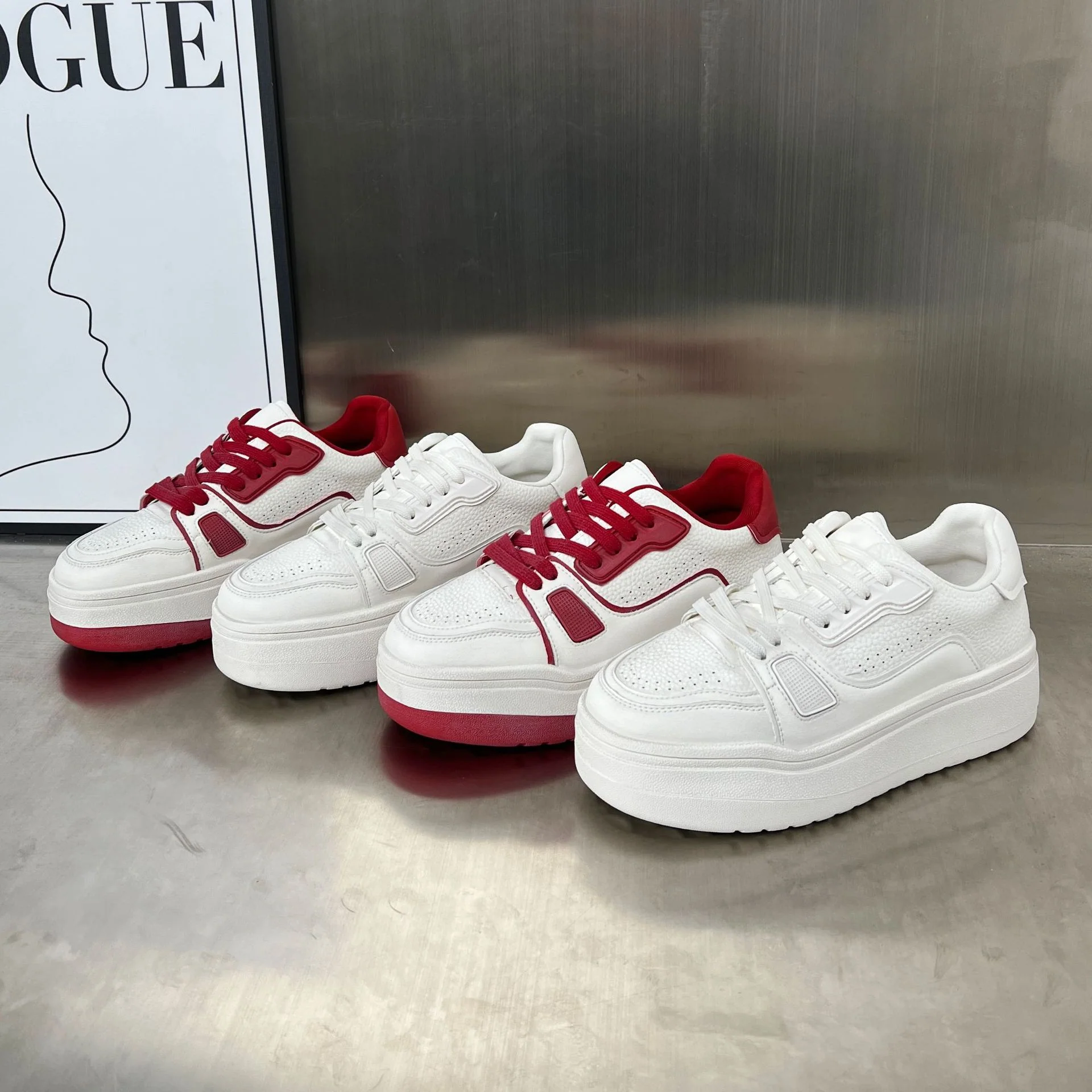 Damen Komfortable Plateau Sneakers mit atmungsaktivem Obermaterial Heidi Mode - Image 3