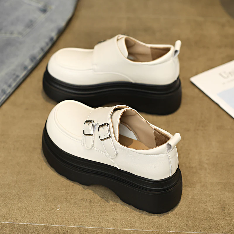 Damen Komfortable Plateauclogs mit verstellbarem Doppelschnallenverschluss Heidi Mode - Image 4