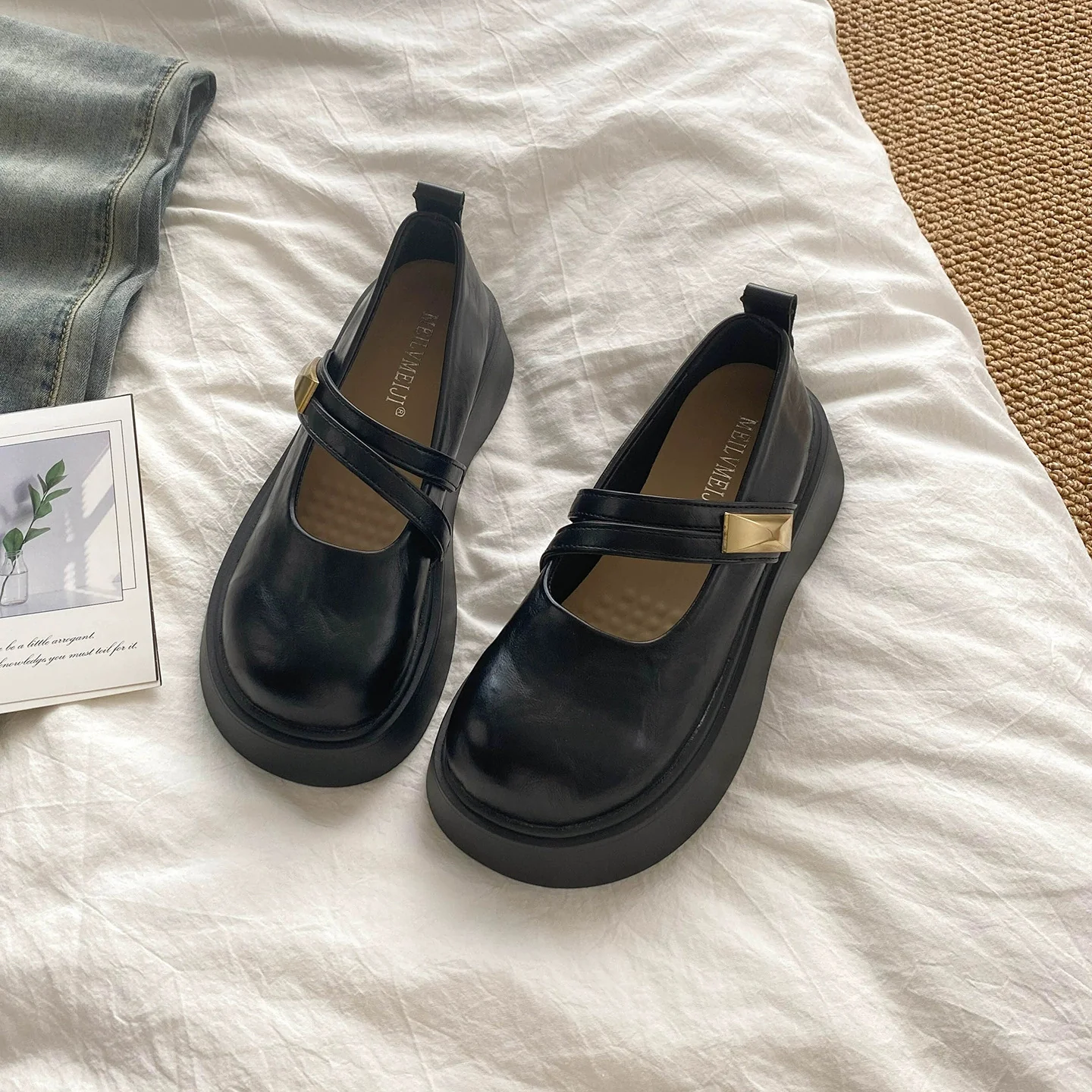 Damen Komfortable Riemchen-Lederschuhe mit modischen Akzenten Heidi Mode - Image 4