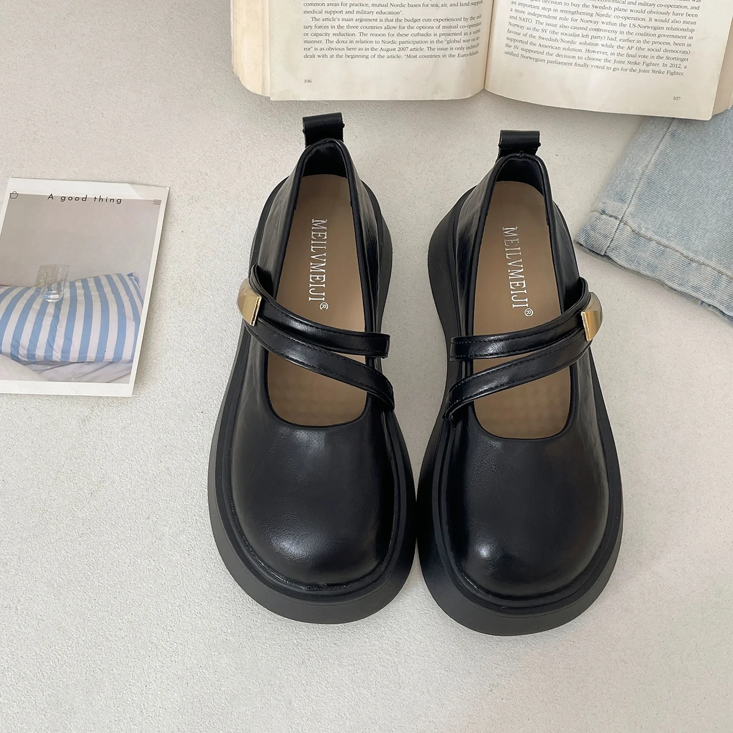Damen Komfortable Riemchen-Lederschuhe mit modischen Akzenten Heidi Mode - Image 7