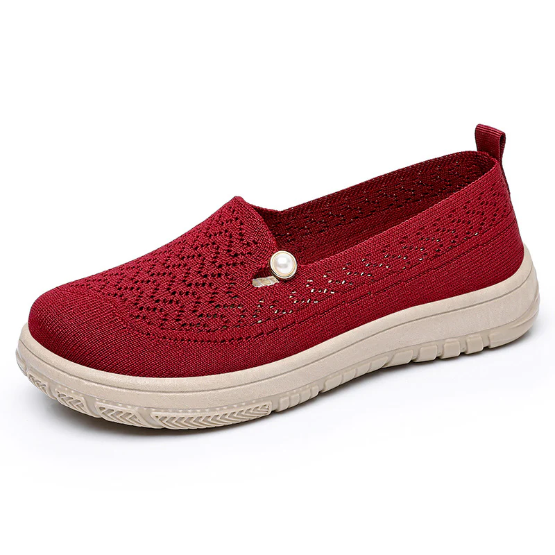 Damen Komfortable Slip-On Freizeitschuhe mit luftdurchlässigem Strickdesign Heidi Mode - Image 5