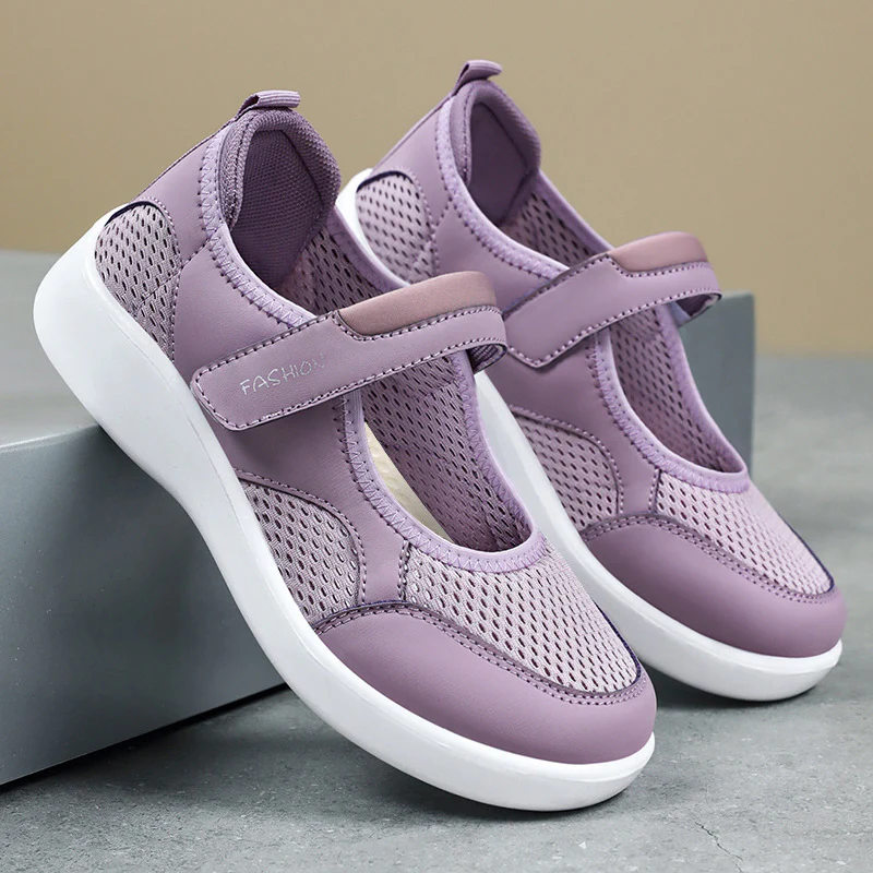 Damen Komfortable Slip-On Freizeitschuhe mit verstellbarem Klettverschluss Heidi Mode - Image 3