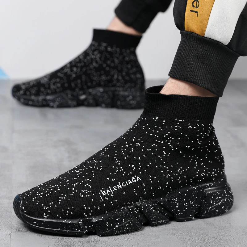 Damen Komfortable Slip-On Sneakers mit hohem Strickdesign Heidi Mode - Image 4