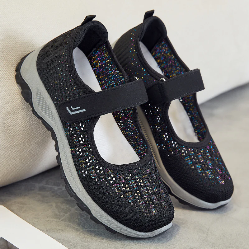 Damen Komfortable Slip-On Sportschuhe mit verstellbarem Klettverschluss und atmungsaktivem Obermaterial Heidi Mode - Image 2