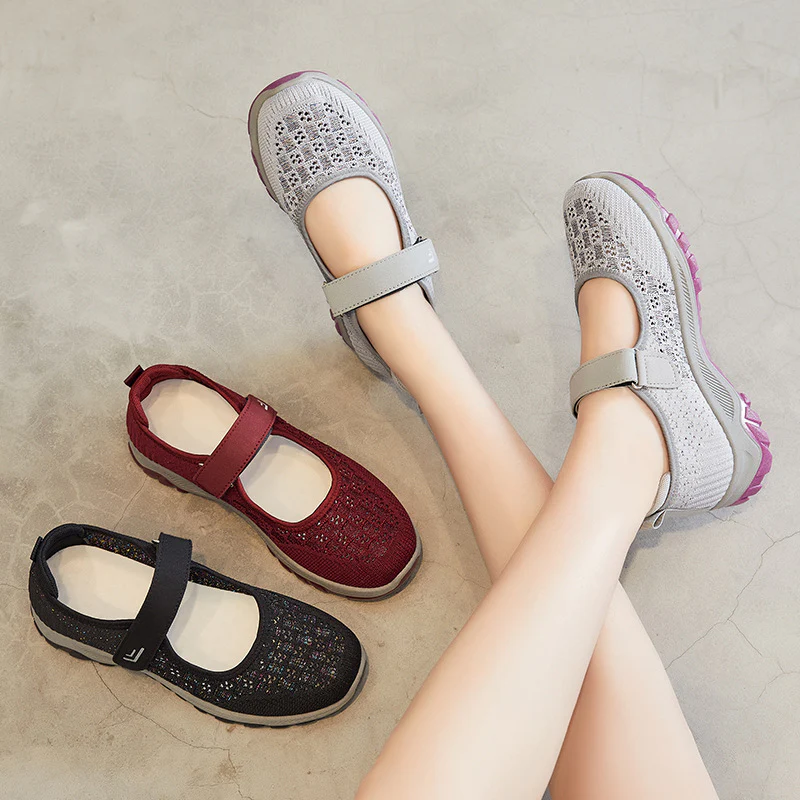 Damen Komfortable Slip-On Sportschuhe mit verstellbarem Klettverschluss und atmungsaktivem Obermaterial Heidi Mode - Image 3