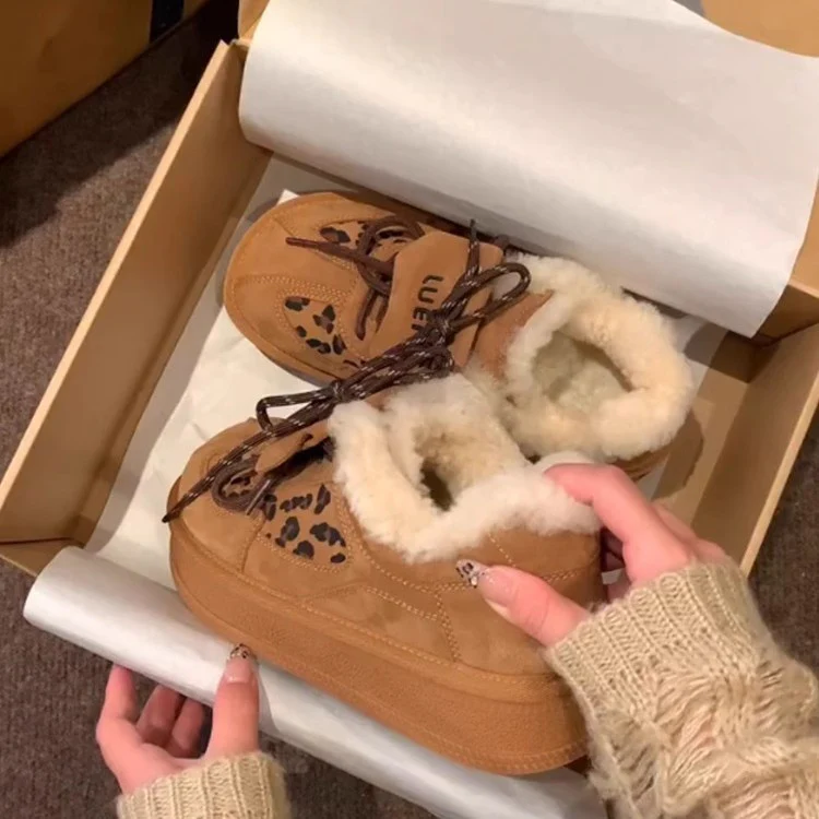 Damen Komfortable Sneaker mit kuscheligem Innenfutter und modischem Leopardenmuster Heidi Mode - Image 2