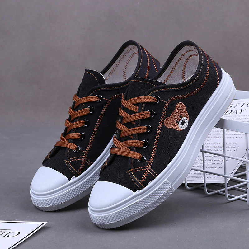 Damen Komfortable Sneaker mit Schadstofffreier Baumwolle und Verspieltem Bärenmotiv Heidi Mode - Image 6