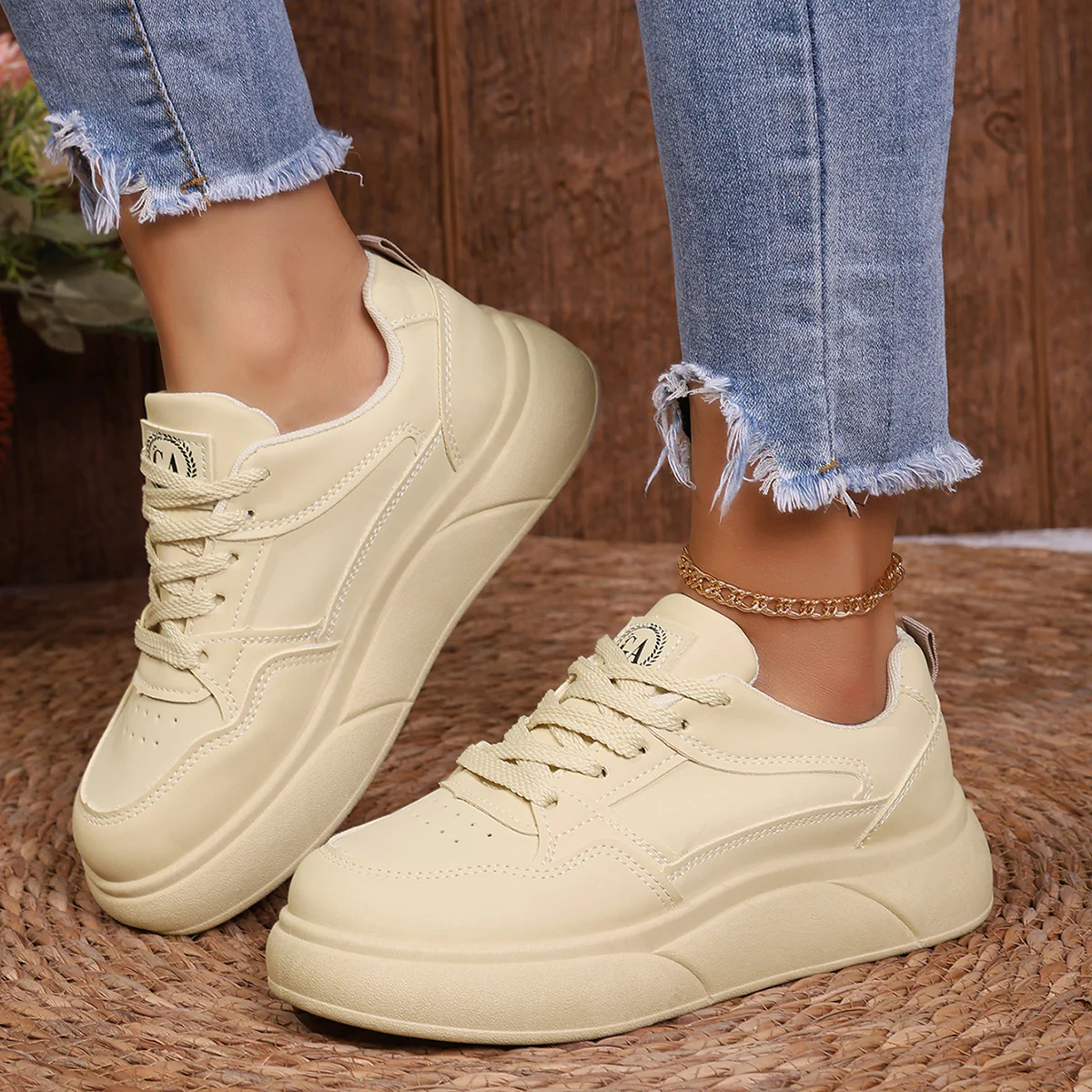 Damen Komfortable Sneakers mit dicker Laufsohle und modischem Design Heidi Mode - Image 6