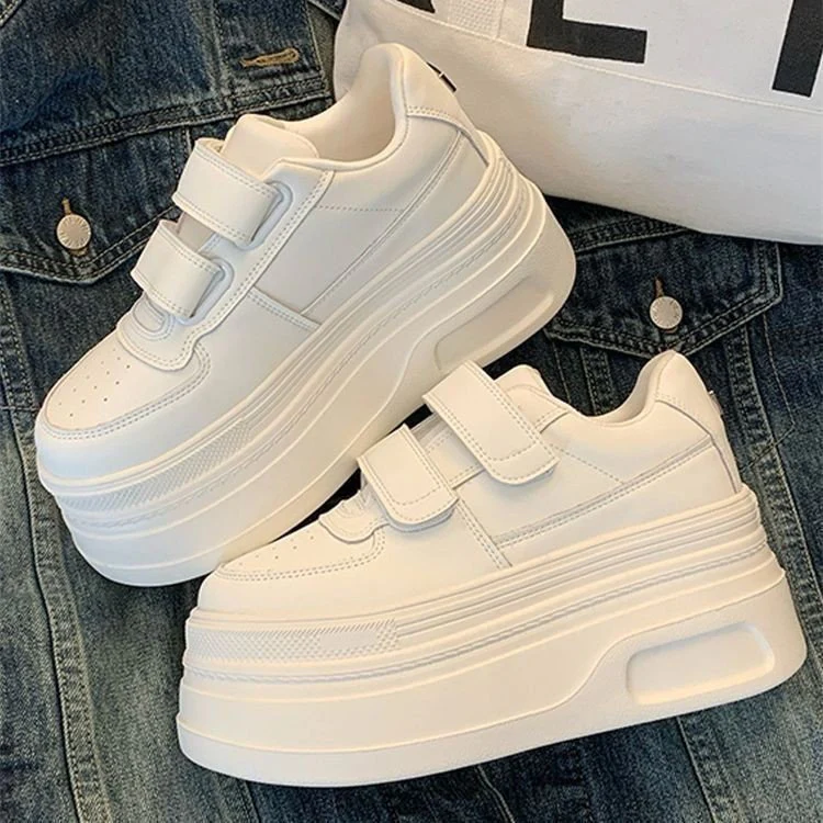 Damen Komfortable Sneakers mit Klettverschluss und trendiger Plateau-Sohle Heidi Mode - Image 2