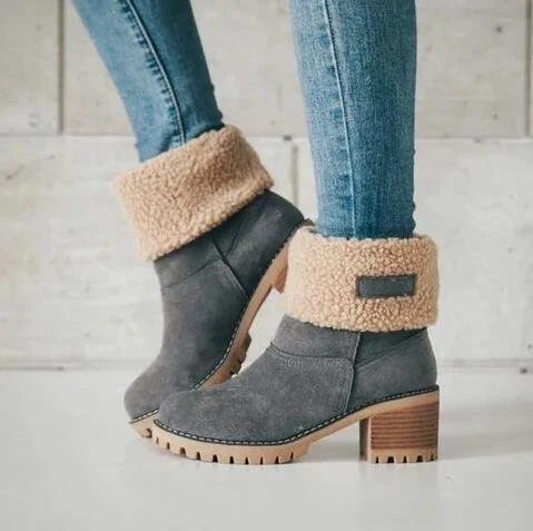 Damen Komfortable Stiefeletten mit kuscheligem Kunstfellrand und moderner Sohle Heidi Mode - Image 7