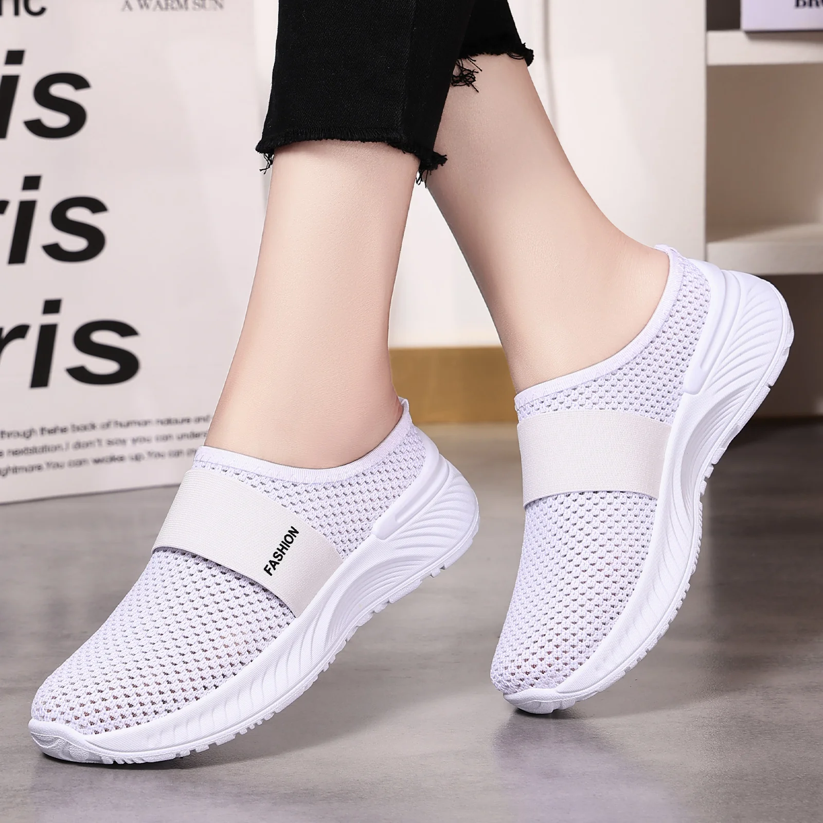 Damen Komfortable und atmungsaktive Slip-On Freizeitschuhe Heidi Mode - Image 2