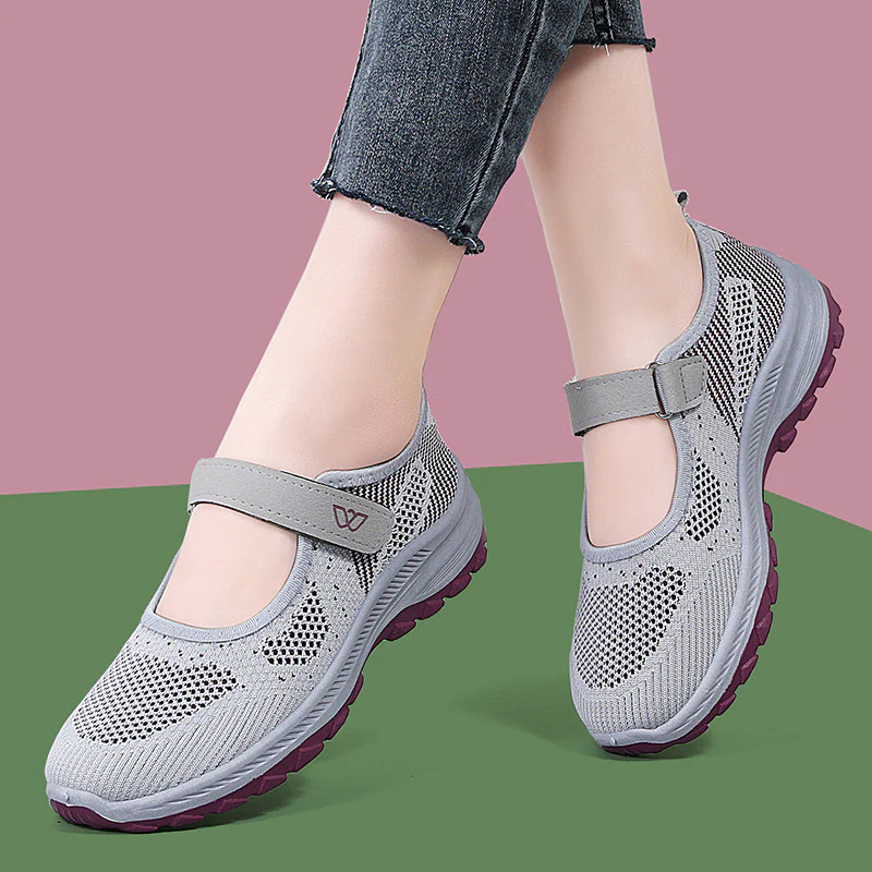 Damen Komfortable und atmungsaktive Sportschuhe mit Klettverschluss Heidi Mode - Image 4