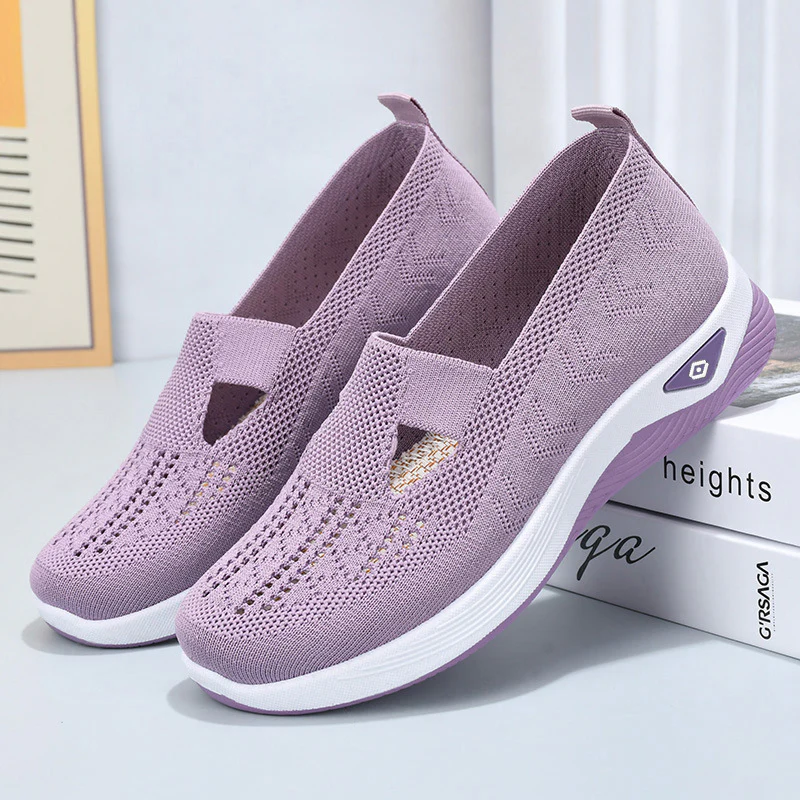 Damen Komfortable und luftige Slip-On Sneakers mit Strickoberfläche Heidi Mode - Image 2