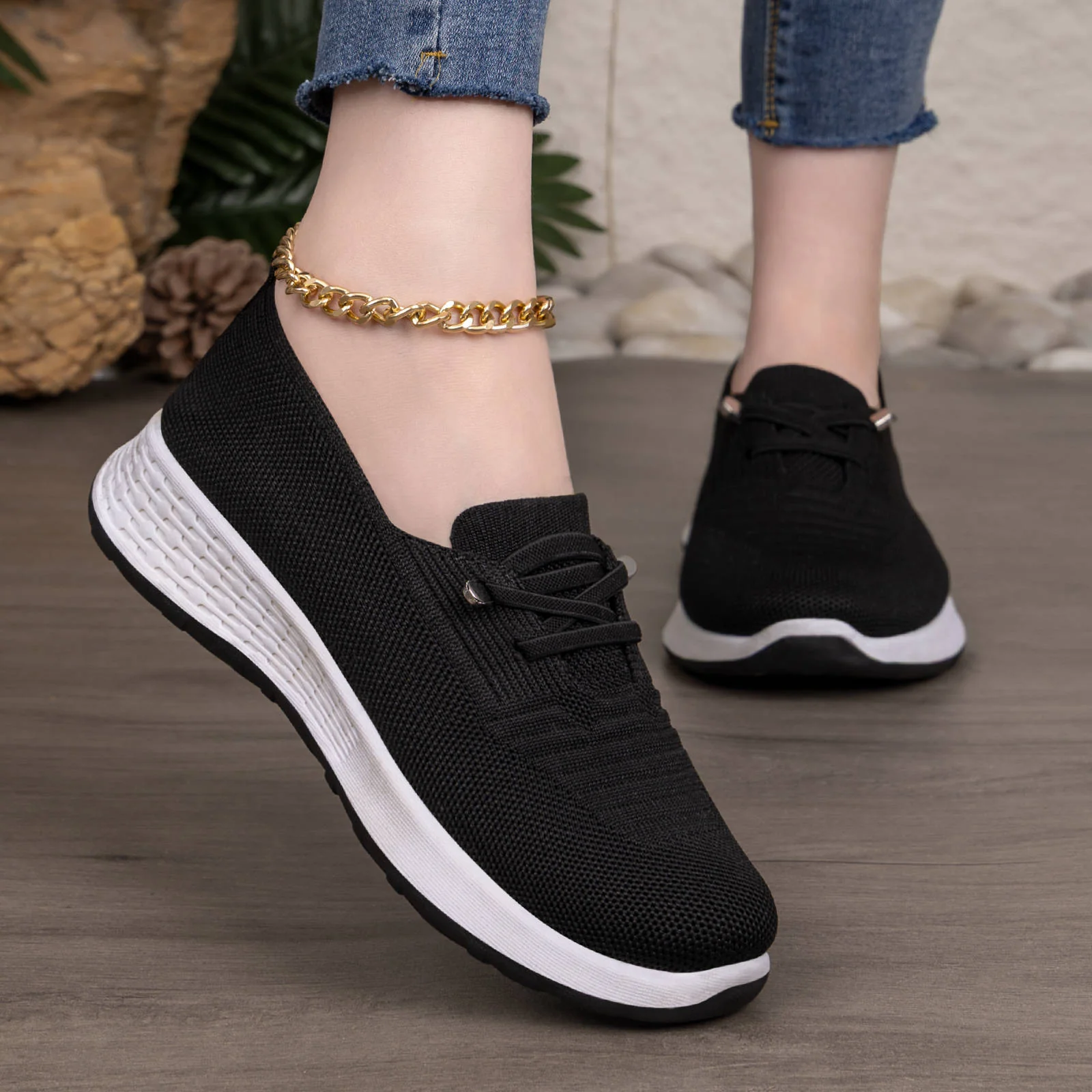 Damen Komfortable und stylische Sneaker mit elastischem Obermaterial Heidi Mode - Image 3