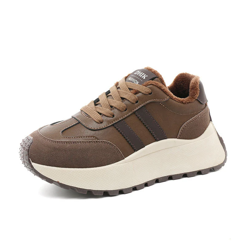 Damen Komfortable und warme High-Top Sneakers mit Fleece-Innenfutter Heidi Mode - Image 3