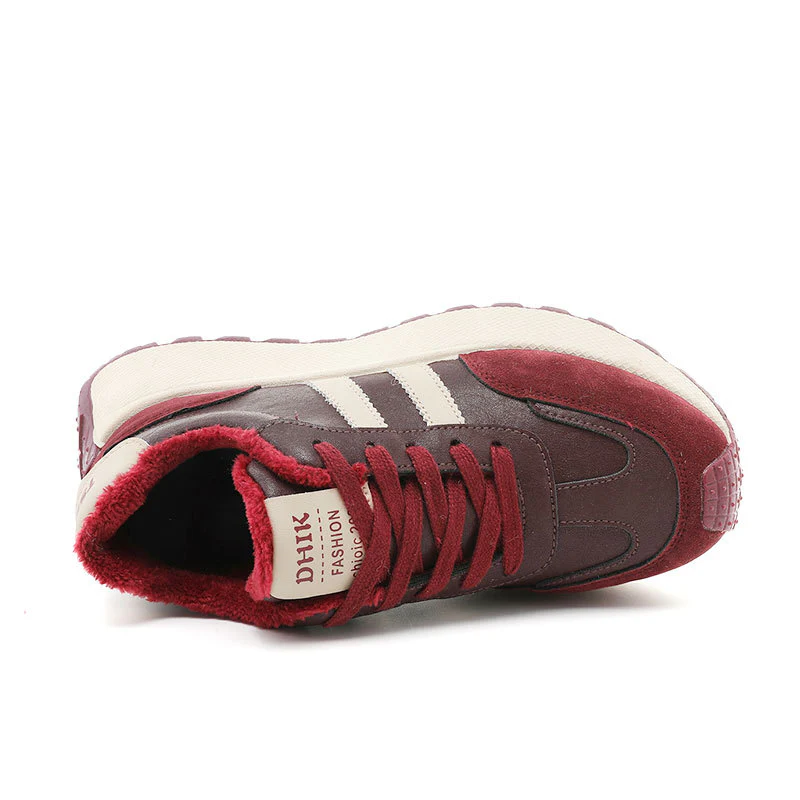 Damen Komfortable und warme High-Top Sneakers mit Fleece-Innenfutter Heidi Mode - Image 4