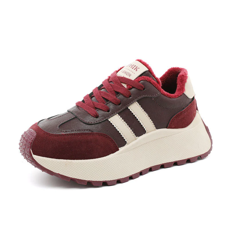 Damen Komfortable und warme High-Top Sneakers mit Fleece-Innenfutter Heidi Mode - Image 5