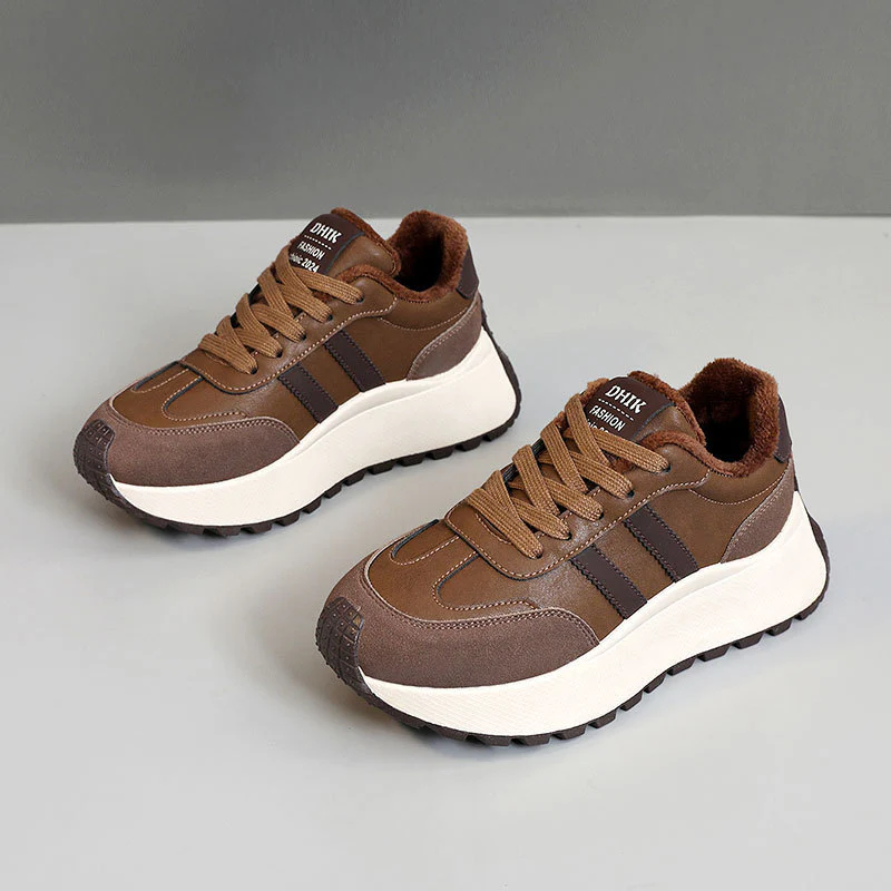 Damen Komfortable und warme High-Top Sneakers mit Fleece-Innenfutter Heidi Mode - Image 9