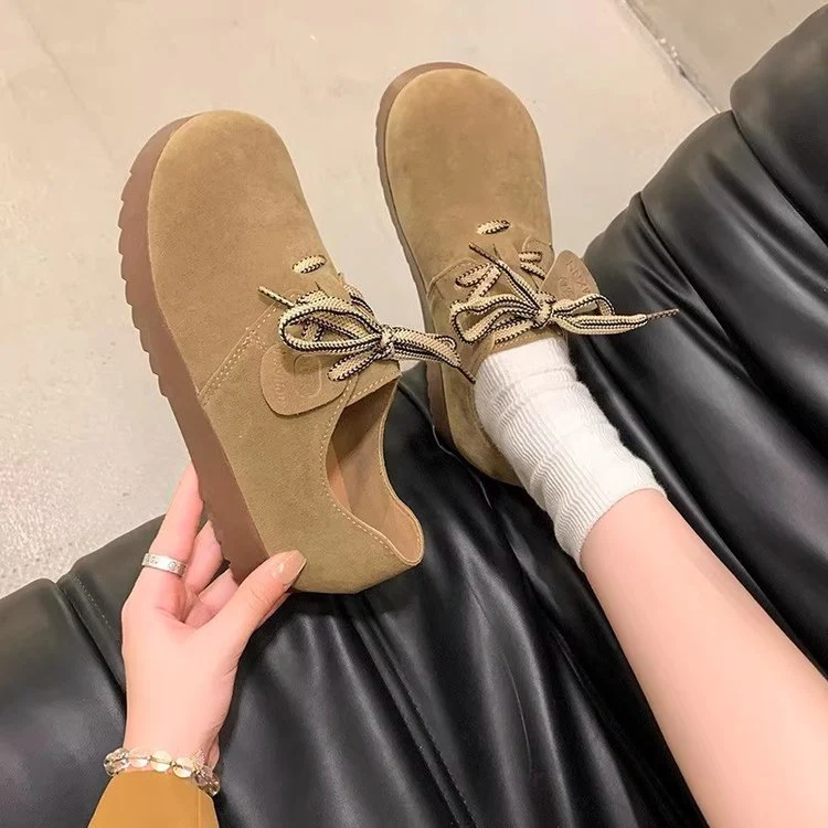 Damen Komfortable Veloursleder-Sneaker mit modischem Schnürdesign Heidi Mode - Image 2