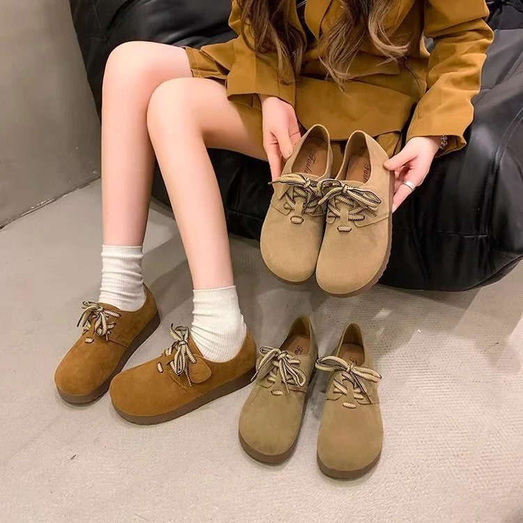 Damen Komfortable Veloursleder-Sneaker mit modischem Schnürdesign Heidi Mode - Image 5