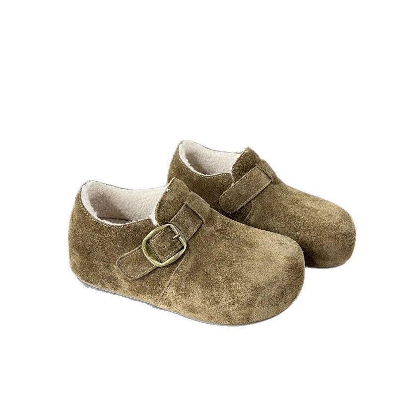 Damen Komfortable Wildleder-Clogs mit luxuriösem Fleece-Innenfutter und modischer Schnallenverzierung Heidi Mode - Image 5