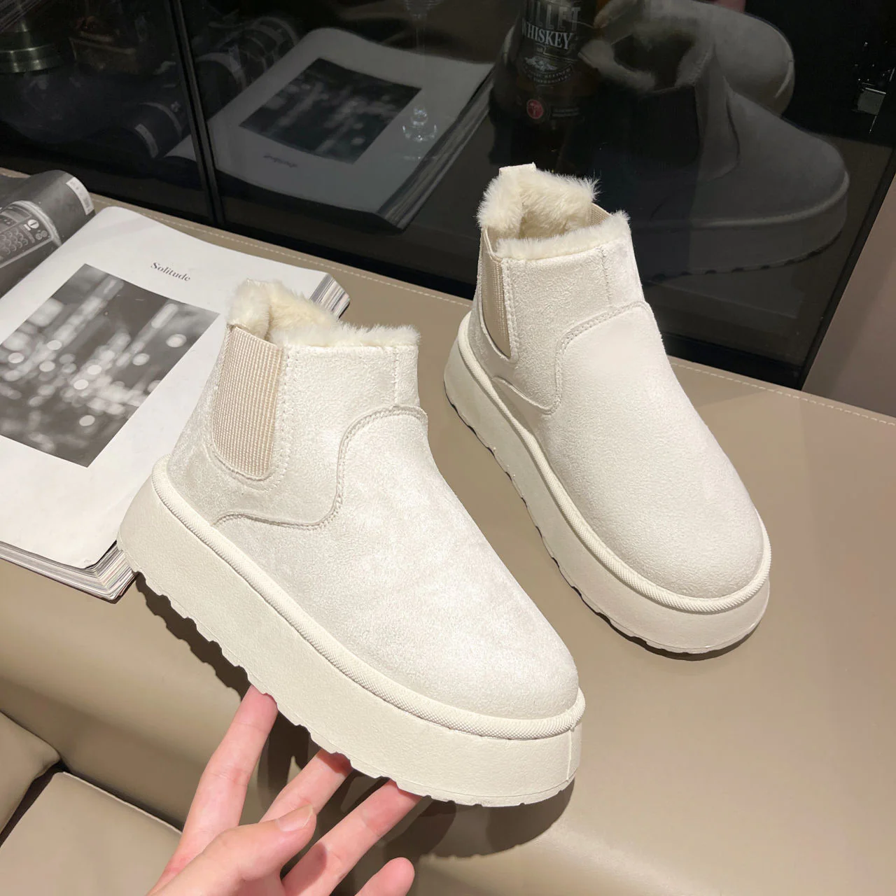 Damen Komfortable Winterboots mit Fleecefutter und elastischem Einsatz Heidi Mode - Image 4