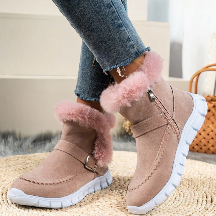 Damen Komfortable Winterstiefel mit modischer Kunstfellverzierung Heidi Mode - Image 2