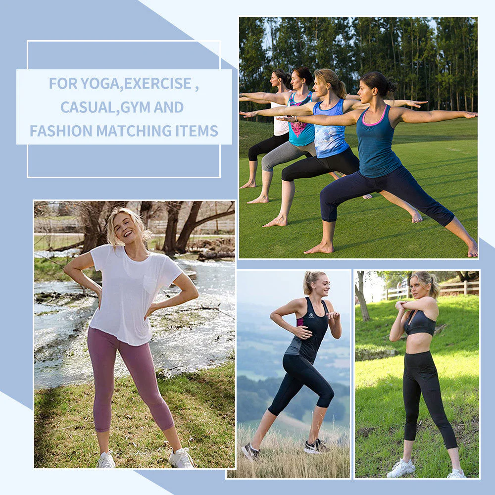 Damen Kompressions-Leggings mit Bauchkontrolle und Seitlichen Taschen Heidi-Mode - Image 2